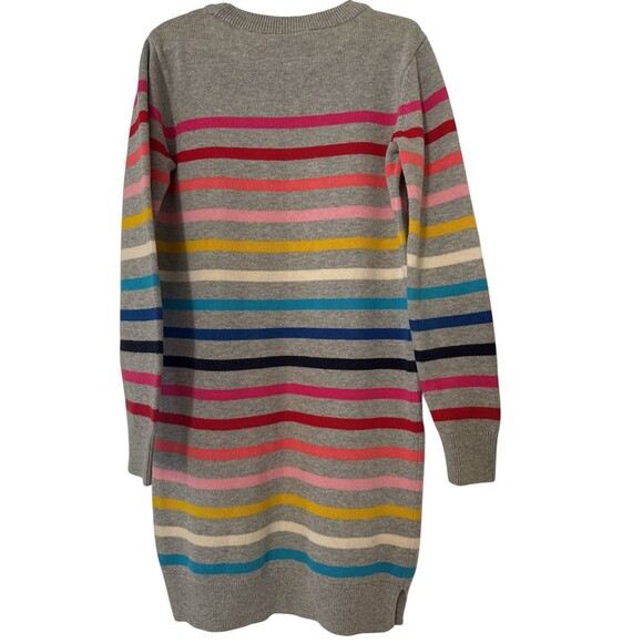 GAP Kids Girls Crazy Striped Heather Gray Long Sleeve Sweater Dress Sz (8-9) - Picture 2 of 9